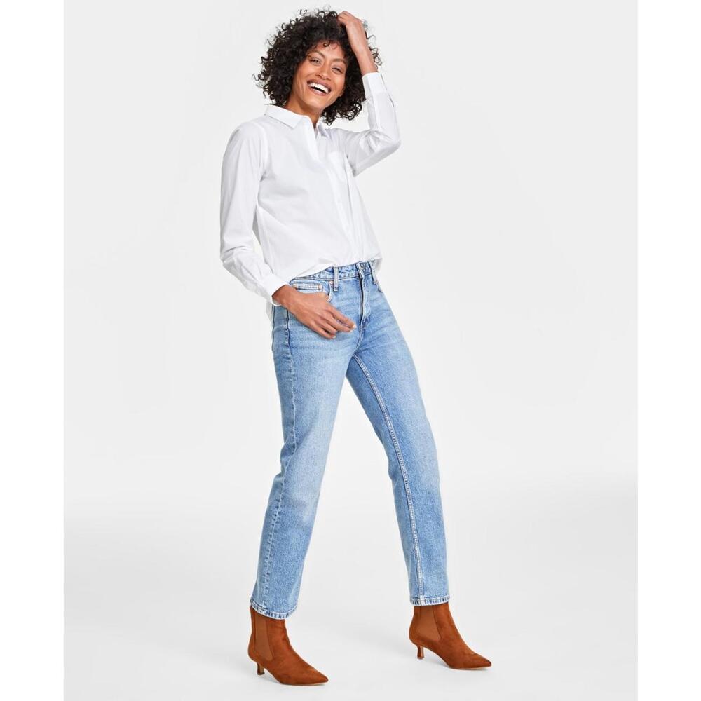 On 34th Women's High Rise Straight-Leg Jeans, - Medium Blue 6 - Picture 5 of 5